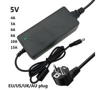 5V 15A 4A 5A 8A 10A 12A 6A AC 100-240V DC 5 V adaptateur d'alimentation universel 5V15A 5V12A 5V10A commutation 5 volts adaptateur 5.5x2.5mm UK Power Cord