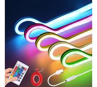 5V 3535 RGB Ruban LED Néon, Flexible 108 Leds/m Bande LED Neon Étanche IP65 Light Strip Avec USB 24 clé IR Mini RGB Contrôleur pour Cuisine, Armoire, Miroir, Décoration d'intérieur.