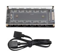 5V 3pin ARGB Hub 10 voies RGB Splitter Hub avec étui en acrylique Universal RGB Fan Hub pour les constructeurs de PC et les amateurs de matériel acrylique PCB 10 Port