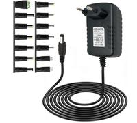 5V Adaptateur Universel 1A 2A 3A Chargeur d'alimentation Transformateur | avec 14 DC Connecteurs DC 5,5 x 2,1 mm,Adaptateur Multi Embout,pour Routeur Bande Lumineuse Caméra Tablette Scanner TV Box