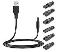 5V Chargeur De Rasoir Avec 6 Tête De Connecteurs,Câble Universel Chargeur Pour Rasoir,Câble Universel 100Cm Usb Vers Dc