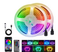 5V COB RGB LED Light 180 LED/M Dimmable Kit de lumières de USB Bluetooth app Contrôleur vocal RGB pour Éclairage Domestique DIY la fête à la Maison,1m
