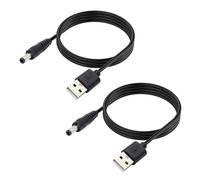 5V DC Power Cable,USB 2.0 Male to DC 5.5mm x 2.5mm Male Power Cord for Router,LED Light,Speaker and More,2M (Pack of 2)
