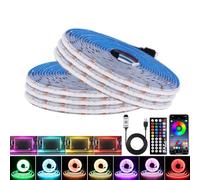5V RGB Ruban LED COB, 576 Leds/m Dimmable Bande LED avec Contrôle vocal USB Bluetooth App 44 Keys Contrôleur Non Etanche IP21 bande lumineuse pour chambre, bar, TV, cuisine, fête.