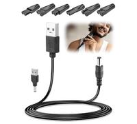 5V USB Chargeur de Rasoir Universel Compatible avec Philips OneBlade Braun Tondeuse Babyliss, Câble de Charge pour Rasoir Électrique Purificateurs L'audio Lampe de Bureau, avec 7 Embouts Connecteurs