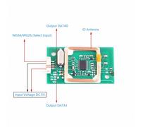 5V Wiegand Wiegand Module de lecteur de cartes IC + ID RFID 5V, 13.56MHz, 125KHz, double fréquence, WG26, WG34/UART