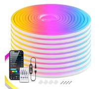 5V WS2812B RGB Bande LED Neon, 33 LEDs/m IP67 étanche Flexible Full Color Lumineuse LED Avec USB Sound Control 2.4G Bluetooth Contrôleur de magie pour Chambre Cuisine Salon Décoration.