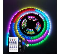 5V WS2812B Ruban LED, 60 LEDs/m USB Bande LED IP67 étanche Flexible Full Color RGB LED Strip Avec Contrôleur de magie Bluetooth USB 28 touches Sound Control pour la décoration Publicitaire DIY.