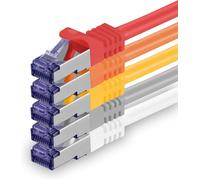 5x 0.25 m CAT7-10 Gigabit Network Cable-Patch Cable RJ45 Ethernet Cable (SFTP PIMF LSZH CU)-for DSL LAN Switch Modem Router Patch Panel CAT7 CAT6 CAT5-Multicoloured