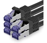 5x 0.25 m CAT7-10 Gigabit Network Cable-Patch Cable RJ45 Ethernet Cable (SFTP PIMF LSZH CU)-for DSL LAN Switch Modem Router Patch Panel CAT7 CAT6 CAT5-Black