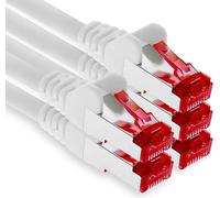 5x 0.25m CAT6 S/FTP Shielded PIMF Network Cable CAT.6 RJ45 Ethernet Cable Router LAN DSL Switch Modem Patch Panel-White-5 Pieces