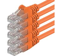 5X 0,5M Câble Réseau Cat6 Cat 6 - Rj45 Ethernet Lan Dsl Routeur Modem - Orange[CAB9163660]