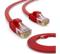 5x 0,5m Câble réseau LAN Câble patch plat avec connecteur RJ45 Cuivre Profi Slim flexible pour Gigabit Ethernet compatible avec PC,routeur,switch,modem,TV,console de jeux,rouge