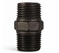 5X 1/2" BSP Hexagonale Mamelon MI Noir - Raccord Mâle Fileté Tuyau pour Acier et Systèmes de Chauffage
