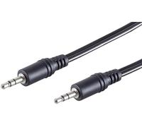 5x 1,5m - Câble audio stéréo jack 3,5mm noir Double connecteur de haute qualité Connecteurs enrobés Contacts niquelés Parfait pour les enceintes et le HiFi