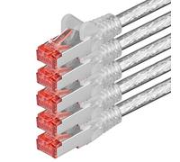 5x 10m - Câble patch câble réseau Cat 6 Cat6 RJ45 SFTP - transparent