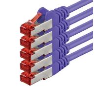 5x 10m - Câble patch câble réseau Cat 6 Cat6 RJ45 SFTP - violet
