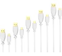 5x 1m Câble Micro USB (USB 2.0, câble de charge et synchro, blanc)