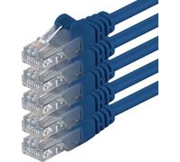 5X 1M Câble Réseau Cat6 Cat 6 - Rj45 Ethernet Lan Dsl Routeur Modem - Bleu
