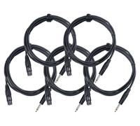5x 2.5m Micro Femelle XLR 3pin vers Jack 1/4" Microphone Câble Audio Signal Noir