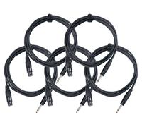 Pronomic Stage XFJ-2.5 Câble Micro XLR/Jack 2, 5 m Noir Lot de 5, 3 mm | Connecteurs: XLR femelle ? jack mono 6, 3 mm, Longueur: 2, Gaine couleur: noir, Cuivre sans oxygène, Couleur: noir