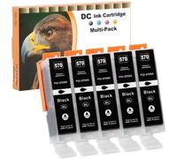 5X 25ml Noir XL Cartouches d'encre compatibles pour Canon PGI-570 BK pour Canon PIXMA TS5051 TS5053 TS5055 TS6050 TS6051 TS6052 TS8050 TS8051 TS8052 TS8053 TS9050 TS9055 MG5750 MG5751 MG5752