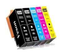 5X 364XL Cartouches d'imprimante compatibles avec Les Cartouches HP 364XL pour Photosmart 5520/10, 6510/20, 7510/20, Deskjet 3520, 3070A, 3522, Officejet 4610/20 (2 Noir, 1 Cyan, 1 Jaune, 1 Magenta)