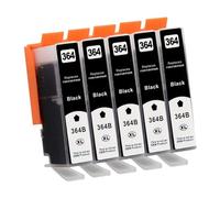 5X 364XL Noir Cartouches d'encre Compatibles avec HP 364 364 XL pour Photosmart 5520 5510 5520 5524 5524 6520 5515 7520 Deskjet 3520 Officejet 4620 4622