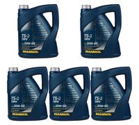 5x 5 Litre Original MANNOL huile moteur TS-2 Shpd 20W-50 Api CH-4/CG-4/CF-4/