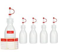 5x 50 ml Octopus Flacons Compte-Gouttes en Plastique LDPE Avec Bouchon Pissette - Flacons de Laboratoire Pulvérisateurs Vides