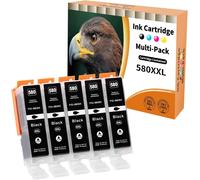 5X 580XL Noir Cartouches d'encre Compatible avec Canon PGI-580 PGBK XXL Noir pour Canon Pixma TR8550 TR8500 TS6350a TS705a TS6350 TS8350 TS8250 TS6150 TS9550