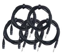 5x 5m Micro Femelle XLR 3pin vers Jack 1/4" Microphone Câble Audio Signal Noir