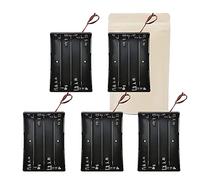 5X Armature Support Boite boitier pour 4 Pile Batterie 18650 avec Fils Noir Rouge coupleur