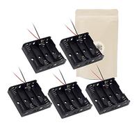 5X Armature Support Boite boitier pour 4 Pile Batterie AA LR06 avec Fils Noir Rouge coupleur