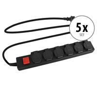 5x Bloc Multiprise Extérieur Electrique 6 Prises Câble Etanche IP44 Interrupteur