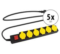 5x Bloc Multiprise Extérieur Etanche 6 Prises avec Interrupteur Rallonge IP44