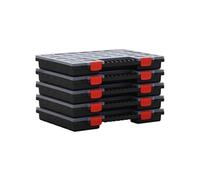 5x Boîtes d'Assortiment Organisateurs d'Outils Boîtes de Rangement Séparateurs Réglables Garage Atelier 40x30x5 cm Polypropylène 152095