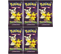 5X Booster Pokemon - Trick Or Trade 2023 (Edition Anglaise Officielle, 3 Cartes par Booster, Scellé & Protégé)