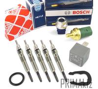 5x Bosch Bougies de Préchauffage + Febi Refroidissement Capteur Meyle + Relay