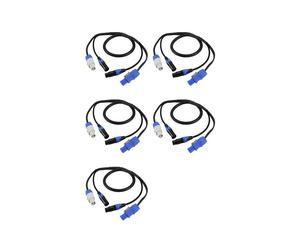 5X Câble D'Alimentation XLR 3 Broches Powercon de Haute Qualité, 1 M, DMX512, pour Éclairage de Scène et Écran LED.