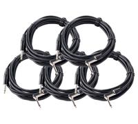 5x Câble de Guitare Jack 6,3mm 1/4'' Angle Stereo Amplififcateur Instrument 6m