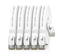 5x Câble Ethernet CAT7 plat 2m U/FTP 10 Gbit/s fiches RJ45 Cat6a blanc