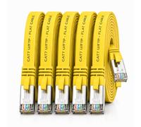 5x Câble Ethernet CAT7 plat 2m U/FTP 10 Gbit/s fiches RJ45 Cat6a jaune