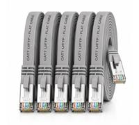 5x Câble Ethernet CAT7 plat 3m U/FTP 10 Gbit/s fiches RJ45 Cat6a gris