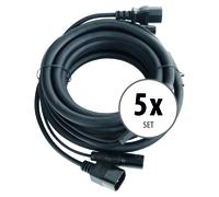 5x Câble Hybride Audio DMX IEC D'alimentation Signal XLR 3-Pol 5m Noir