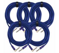 5x CABLE INSTRUMENTS GUITARE AMPLIFICATEUR AUDIO CONNECTEUR JACK BLEU 6M SET