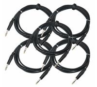 5x Cable Jack Professionnel Stereo 6.3mm Guitare Basse Batterie Electronique 3m