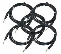 5x Cable Jack Professionnel Stereo 6.3mm Guitare Basse Batterie Electronique 3m