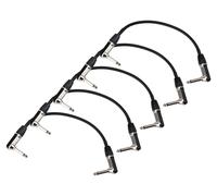 5x Cable Professionnel Jack Guitare Basse Batterie Electronique Angle 0,3m Set