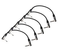 5x Cable Professionnel Jack Guitare Basse Batterie Electronique Angle 0,3m Set
